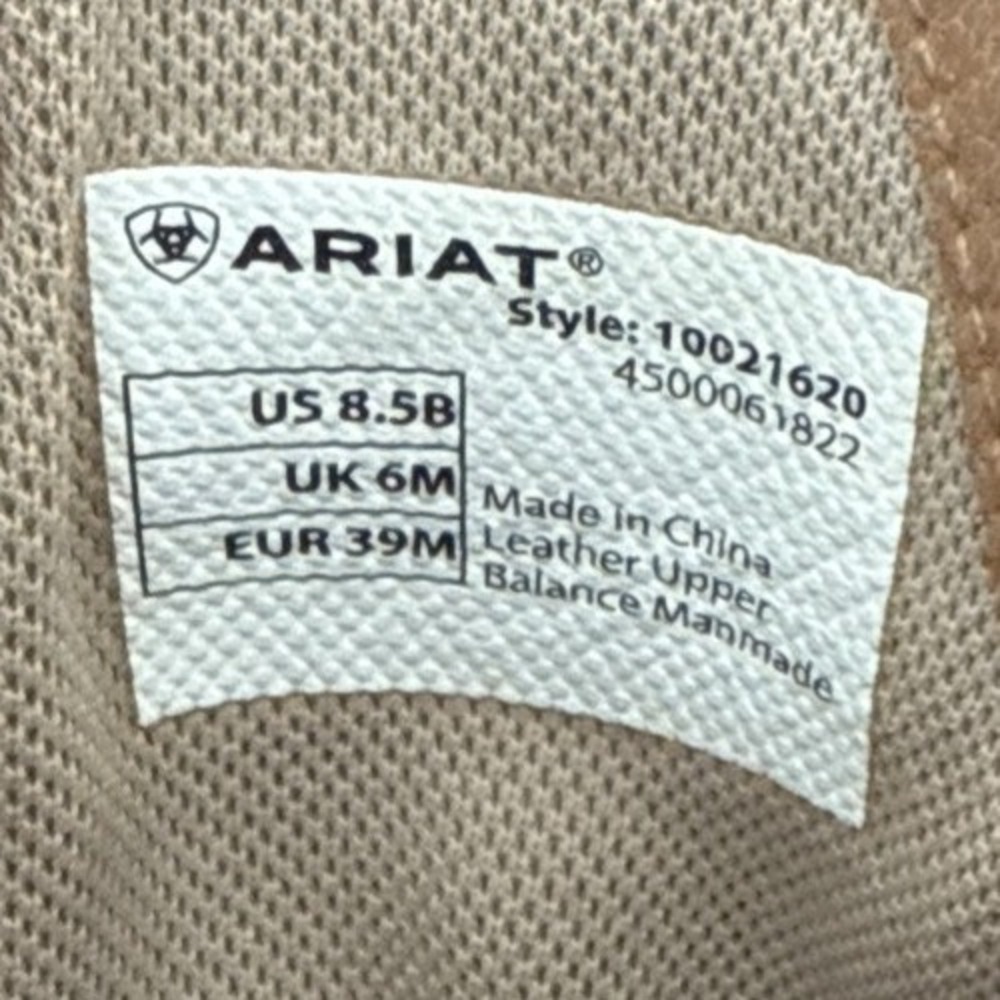 Ariat Round Up Square Toe Cowboy Boots Women 8.5 B Brown Leather Western Pull On - Picture 7 of 10